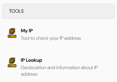 MangoProxy tools: My IP and IP Lookup utilities